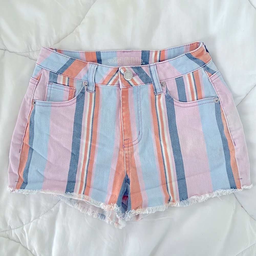 Wild Fable Pink High Rise Striped Shorts - Size 0